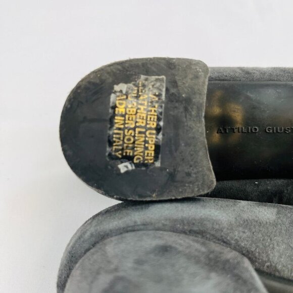 AGL Women's Kristin Bow Tie Pump Size EUR 41/US 11 Grey Suede Leather Block Heel - Picture 13 of 16